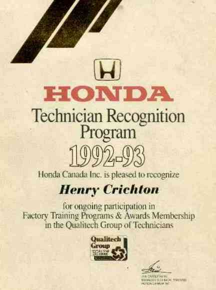 Honda Technician Certification Program